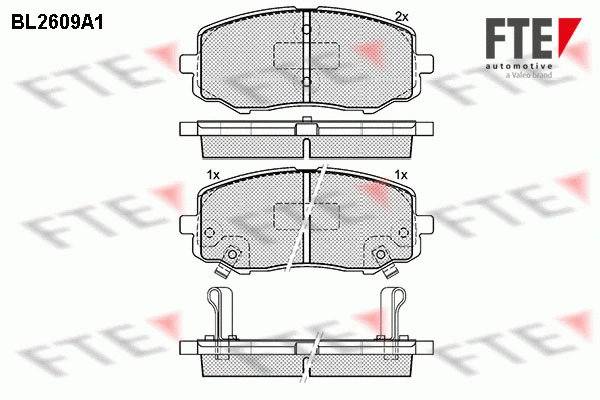 Kit de plaquettes de frein, frein à disque FTE 9010856