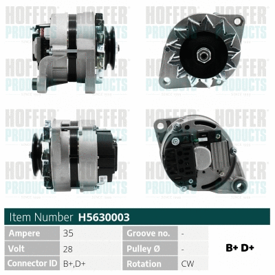 Alternateur HOFFER H5630003