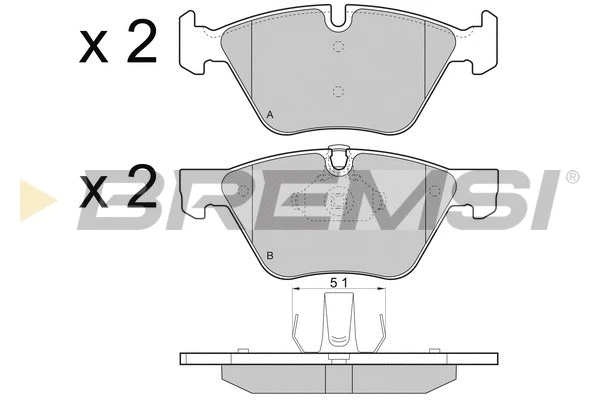 Kit de plaquettes de frein, frein à disque BREMSI BP3488