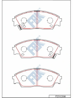 Kit de plaquettes de frein, frein à disque FBK FD5039M