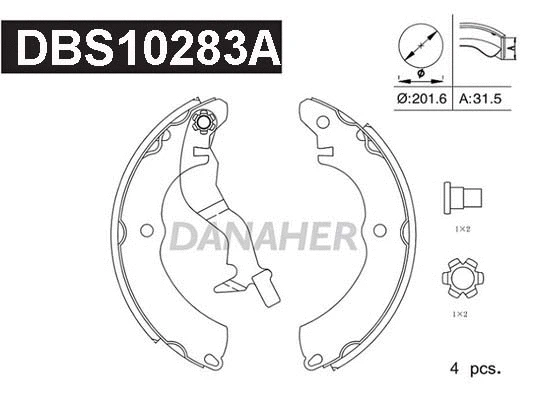 Jeu de mâchoires de frein DANAHER DBS10283A