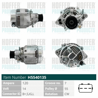 Alternateur HOFFER H5540135