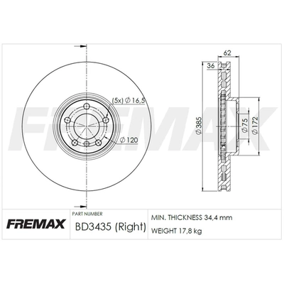 Disque de frein FREMAX BD-3435
