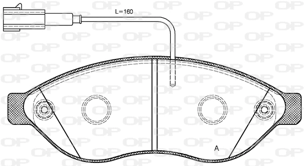 Kit de plaquettes de frein, frein à disque OPEN PARTS BPA1237.12