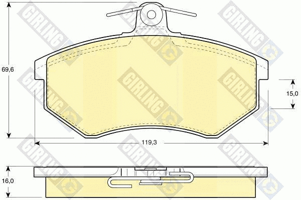 Kit de plaquettes de frein, frein à disque GIRLING 6104301
