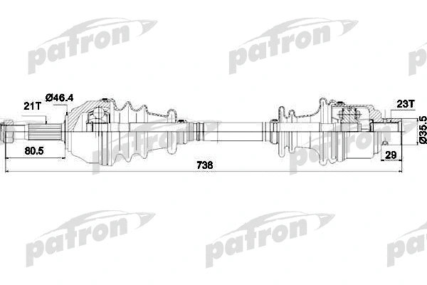 Arbre de transmission PATRON PDS1075