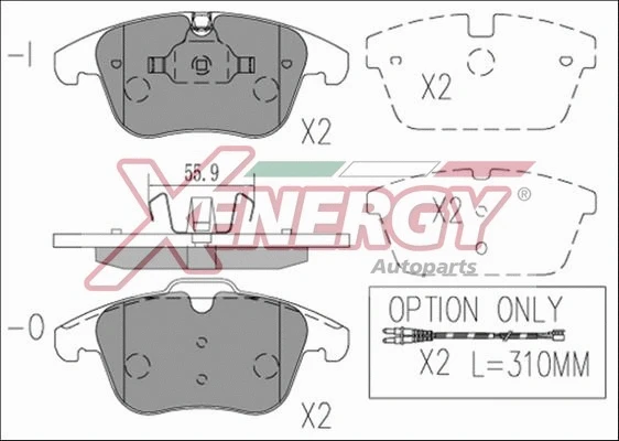 Kit de plaquettes de frein, frein à disque AP XENERGY X41205