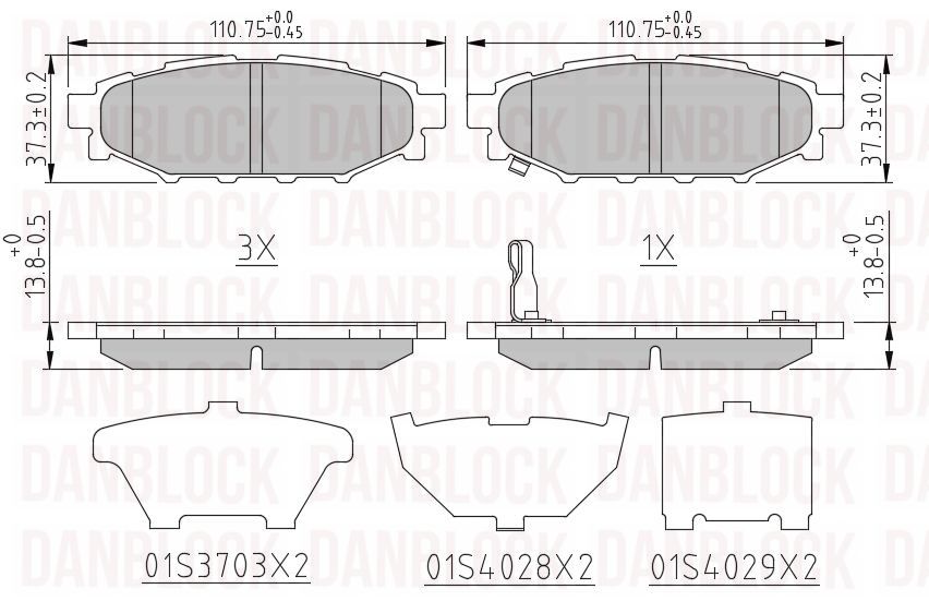 Kit de plaquettes de frein, frein à disque DANBLOCK DB 510709