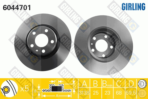 Disque de frein GIRLING 6044701