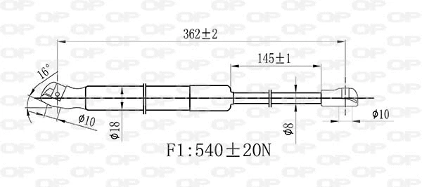 Vérin, capot-moteur OPEN PARTS GSR6523.00