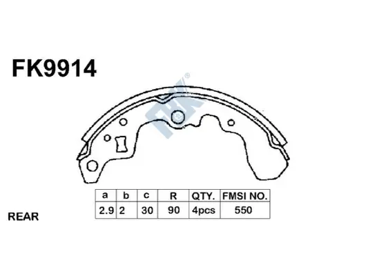 Jeu de mâchoires de frein FBK FK9914