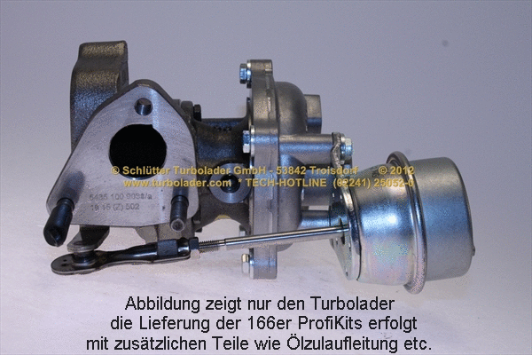 Turbocompresseur, suralimentation SCHLÜTTER TURBOLADER 166-00305