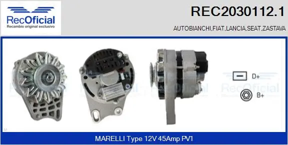 Alternateur RECOFICIAL REC2030112.1