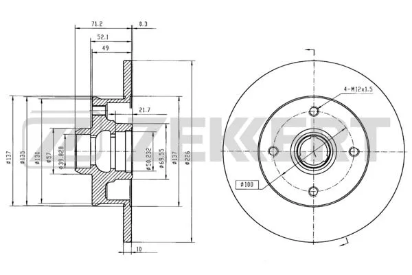 Disque de frein ZEKKERT BS-5087BZ