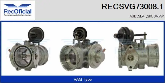 Vanne EGR RECOFICIAL RECSVG73008.1