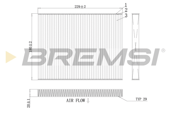 Filtre, air de l'habitacle BREMSI FC0443A