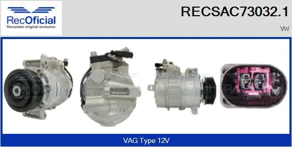 Compresseur, climatisation RECOFICIAL RECSAC73032.1