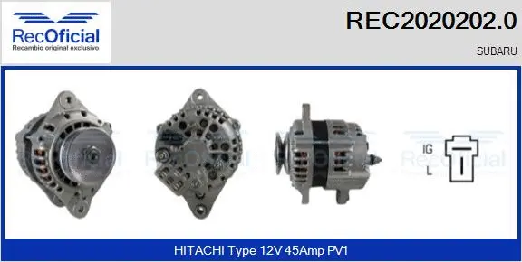 Alternateur RECOFICIAL REC2020202.0