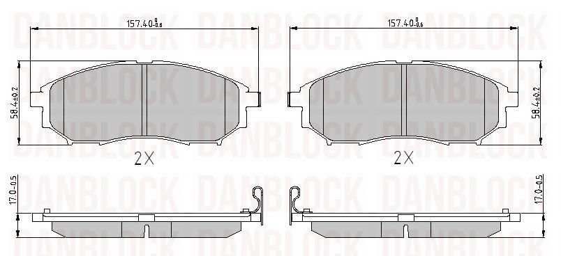 Kit de plaquettes de frein, frein à disque DANBLOCK DB 510522