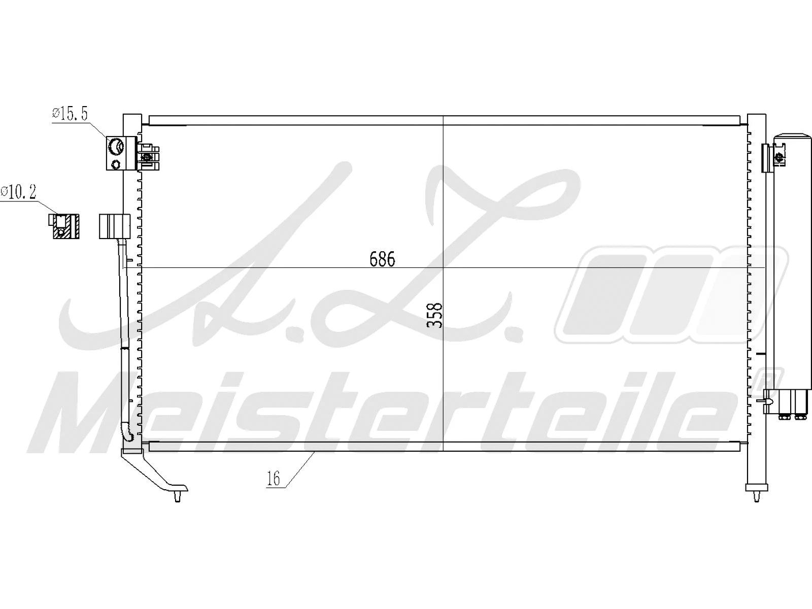 Condenseur, climatisation A.Z. Meisterteile AZMT-45-030-1281