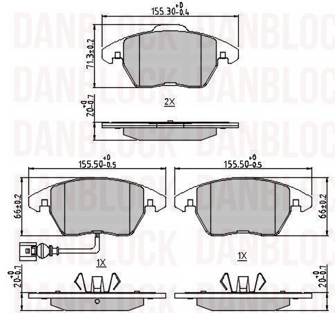 Kit de plaquettes de frein, frein à disque DANBLOCK DB 511487