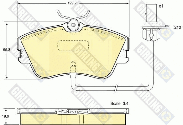 Kit de plaquettes de frein, frein à disque GIRLING 6113671