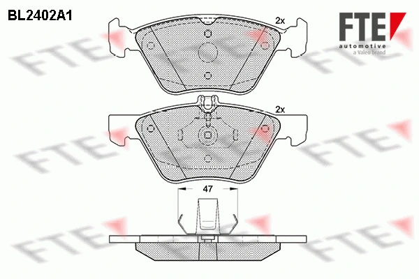 Kit de plaquettes de frein, frein à disque FTE 9010721