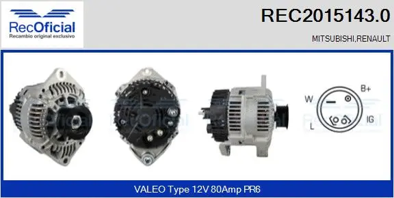 Alternateur RECOFICIAL REC2015143.0