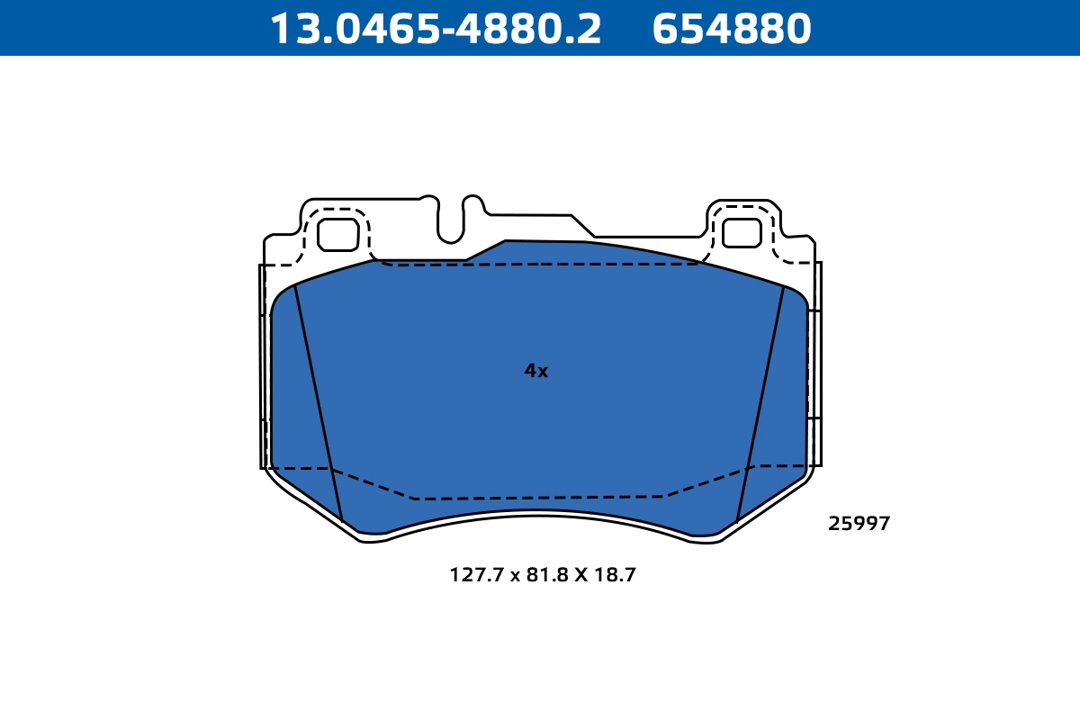 Kit de plaquettes de frein, frein à disque ATE-APAC 13.0465-4880.2