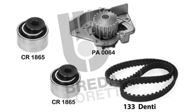 Pompe à eau + kit de courroie crantée BREDA LORETT KPA0114A