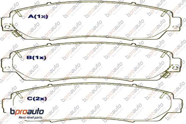 Kit de plaquettes de frein, frein à disque BPROAUTO 1BP31017AA