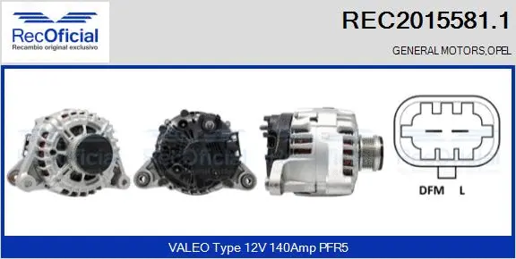 Alternateur RECOFICIAL REC2015581.1