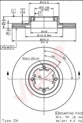 Disque de frein VILLAR 628.1083