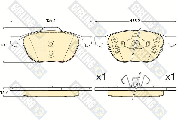 Kit de plaquettes de frein, frein à disque GIRLING 6120592