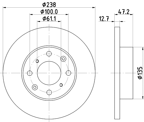 Disque de frein MINTEX MDC707