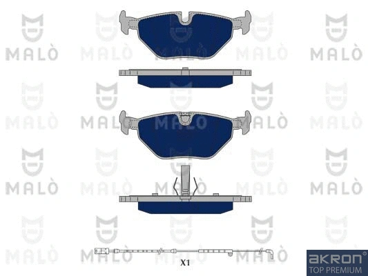 Kit de plaquettes de frein, frein à disque AKRON-MALÒ 1050016