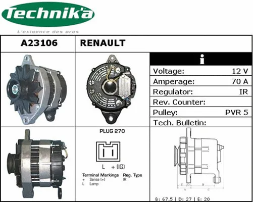 Alternateur Technika A23106