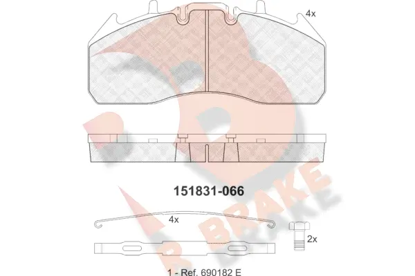 Kit de plaquettes de frein, frein à disque R BRAKE RB1831