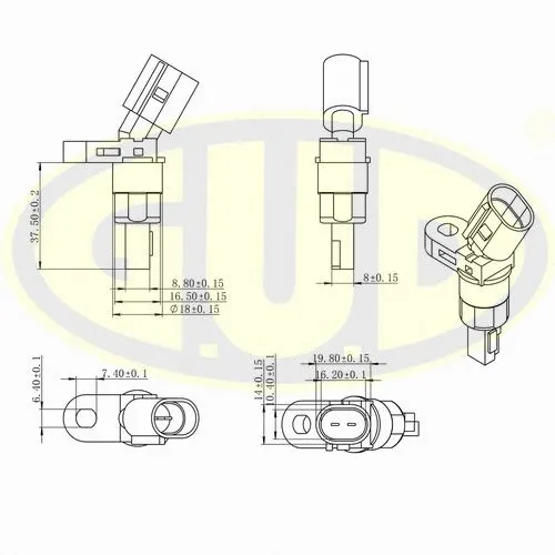 Capteur, vitesse de roue G.U.D. GABS01025