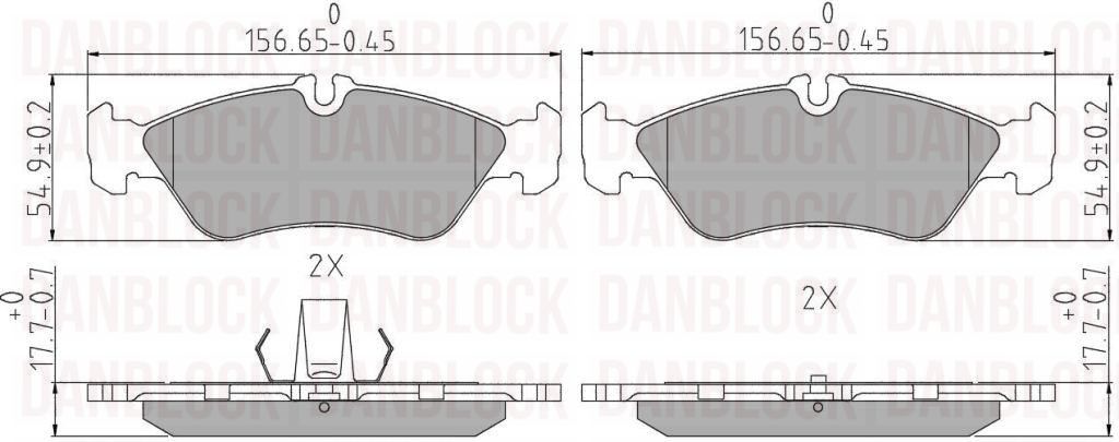 Kit de plaquettes de frein, frein à disque DANBLOCK DB 510636
