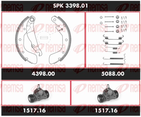 Kit de freins, freins à tambours REMSA SPK 3398.01