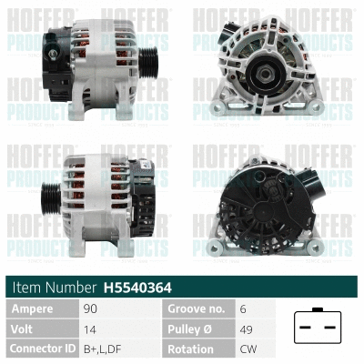 Alternateur HOFFER H5540364