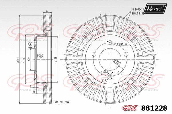 Disque de frein MAXTECH 881228