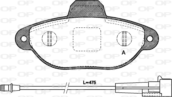 Kit de plaquettes de frein, frein à disque OPEN PARTS BPA0414.01