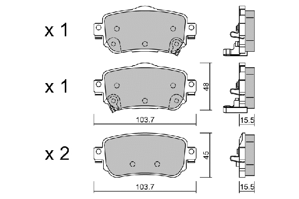 Kit de plaquettes de frein, frein à disque AISIN BPNI-2009