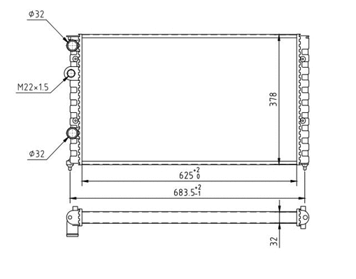 Radiateur, refroidissement du moteur HART 602 109
