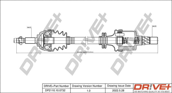 Arbre de transmission Dr!ve+ DP2110.10.0732