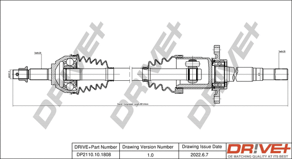 Arbre de transmission Dr!ve+ DP2110.10.1808