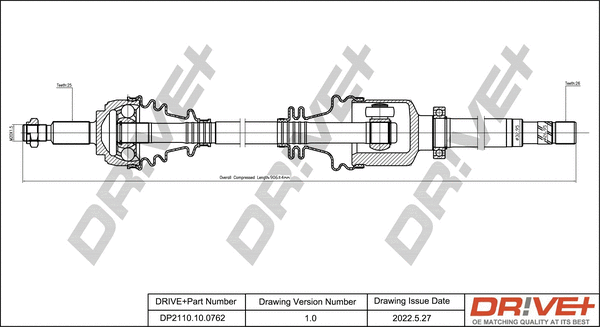 Arbre de transmission Dr!ve+ DP2110.10.0762