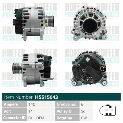 Alternateur HOFFER H5515043